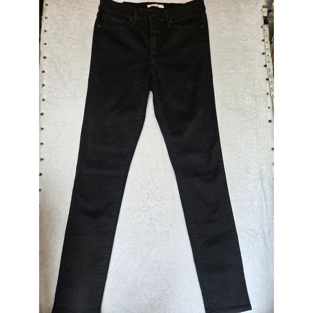 Levis 311 Shaping Skinny Jeans Womens 30 Black Mid Rise Stretch Denim EUC